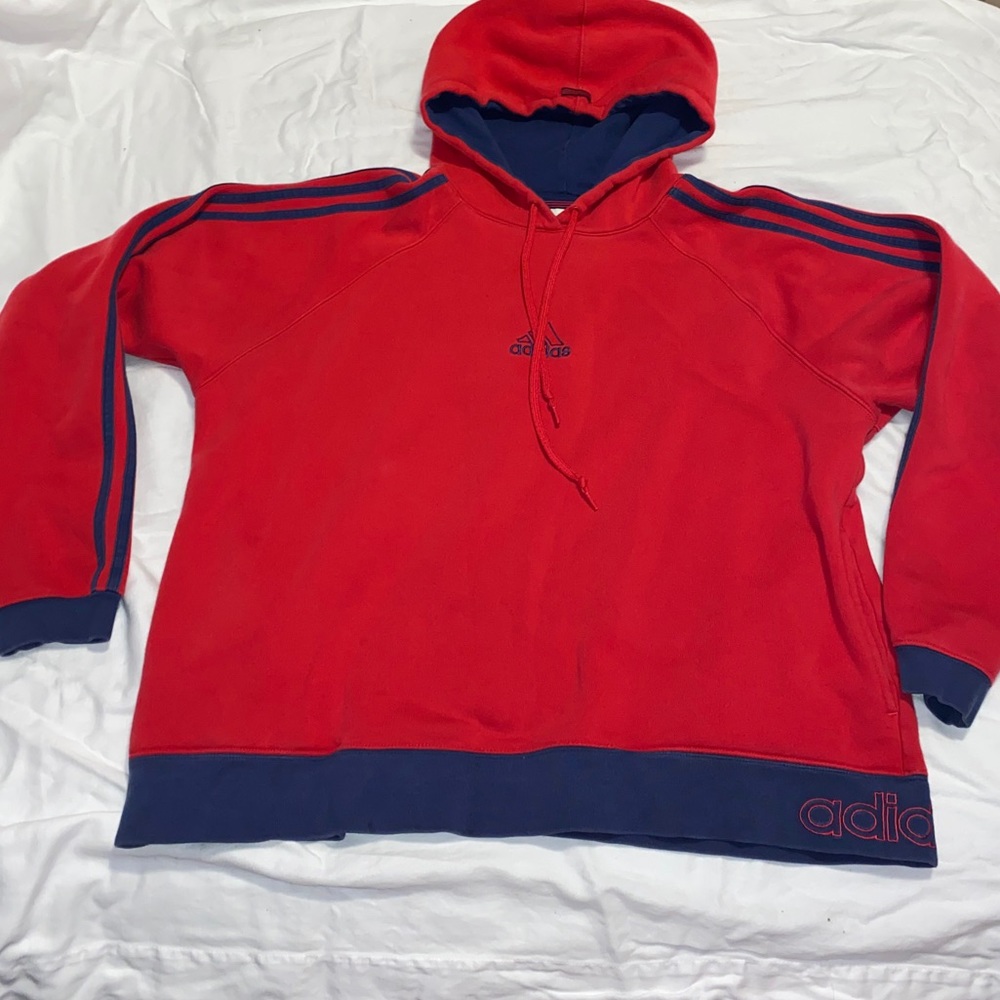 Adidas Red Navy Stripes Hoodie